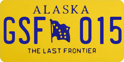 AK license plate GSF015