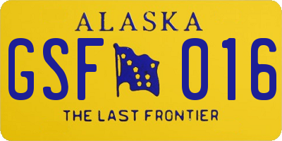 AK license plate GSF016