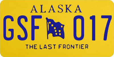 AK license plate GSF017