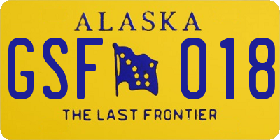 AK license plate GSF018