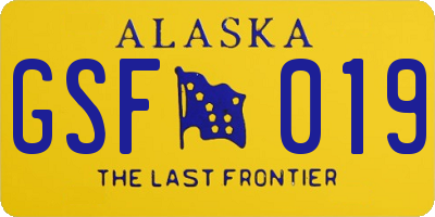 AK license plate GSF019