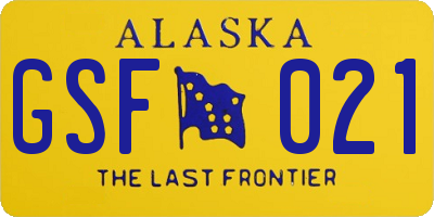AK license plate GSF021