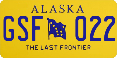 AK license plate GSF022