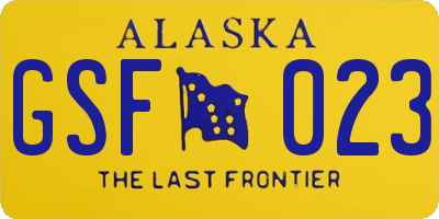 AK license plate GSF023