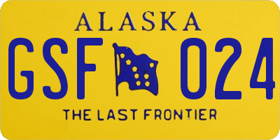 AK license plate GSF024