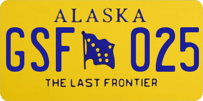 AK license plate GSF025