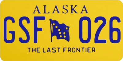 AK license plate GSF026