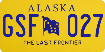 AK license plate GSF027