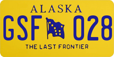 AK license plate GSF028