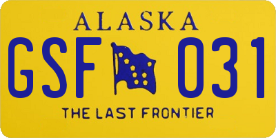 AK license plate GSF031