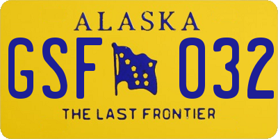 AK license plate GSF032