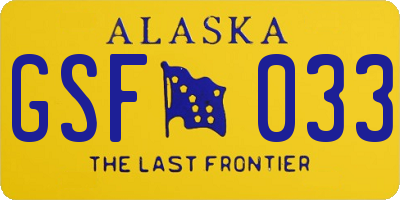 AK license plate GSF033