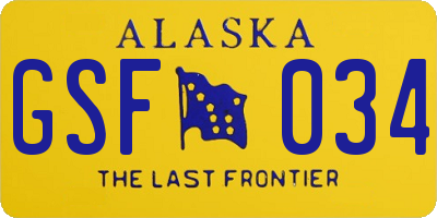 AK license plate GSF034