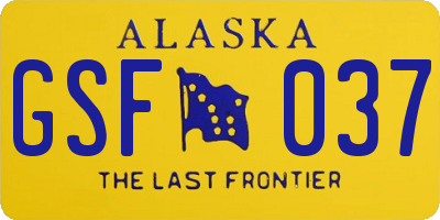 AK license plate GSF037