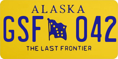 AK license plate GSF042
