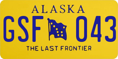 AK license plate GSF043