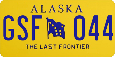 AK license plate GSF044