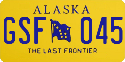 AK license plate GSF045