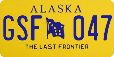 AK license plate GSF047