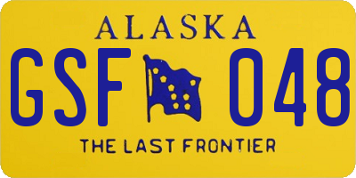 AK license plate GSF048
