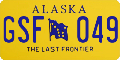 AK license plate GSF049