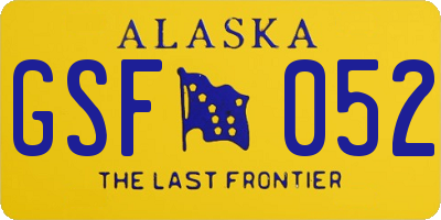 AK license plate GSF052