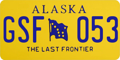 AK license plate GSF053