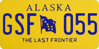 AK license plate GSF055