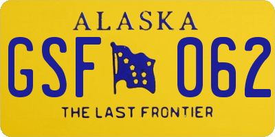 AK license plate GSF062