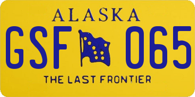 AK license plate GSF065