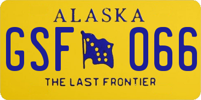 AK license plate GSF066