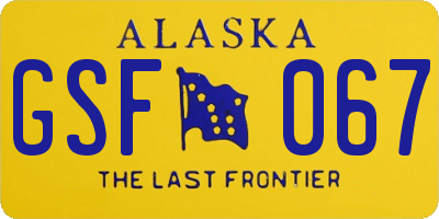AK license plate GSF067