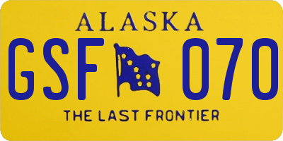 AK license plate GSF070