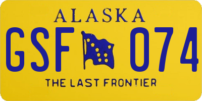 AK license plate GSF074