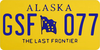 AK license plate GSF077