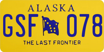 AK license plate GSF078