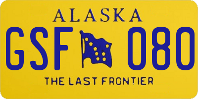 AK license plate GSF080