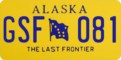 AK license plate GSF081