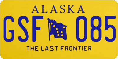 AK license plate GSF085