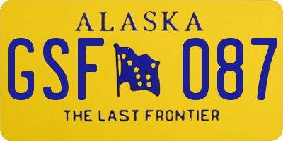 AK license plate GSF087