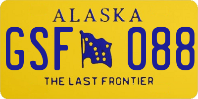 AK license plate GSF088