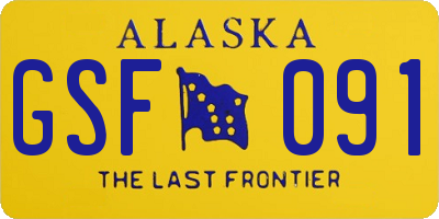 AK license plate GSF091