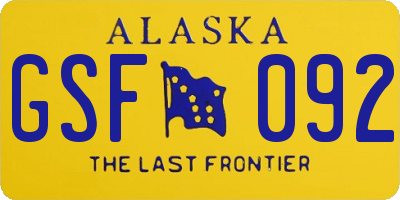 AK license plate GSF092