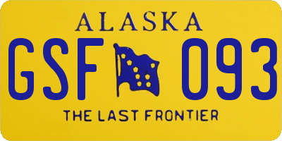 AK license plate GSF093