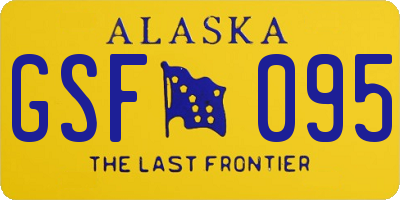 AK license plate GSF095