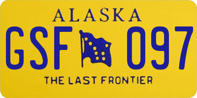 AK license plate GSF097