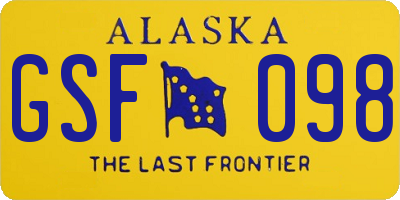 AK license plate GSF098