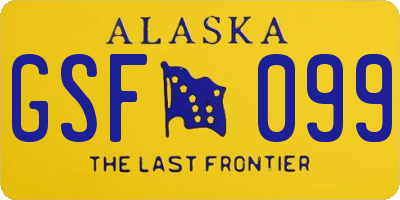 AK license plate GSF099