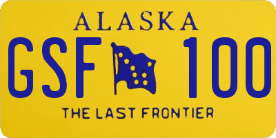 AK license plate GSF100