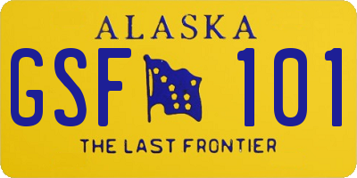 AK license plate GSF101